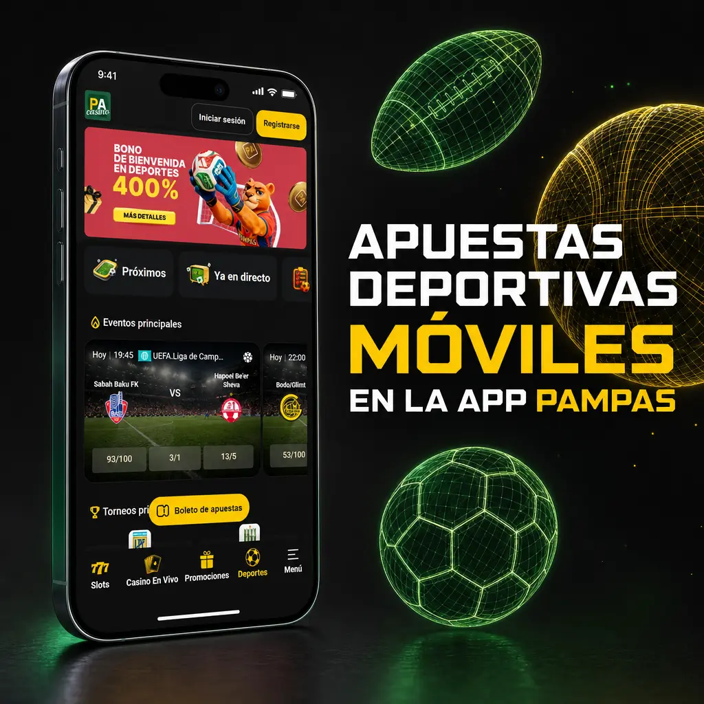 Apuestas deportivas móviles en la app Pampas: fútbol, básquet, tenis y más, con cuotas en vivo y cash out.