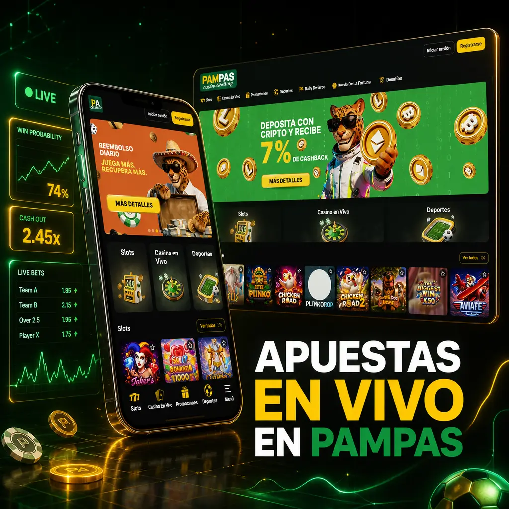 Apuestas en vivo en Pampas: estadísticas, cuotas dinámicas y mercados en fútbol, básquet, tenis, esports y vóley.