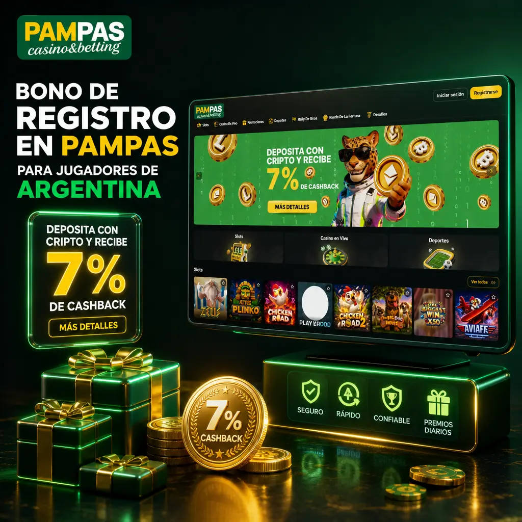 Bono de registro en Pampas para jugadores de Argentina: hasta 450% en casino y 400% en apuestas deportivas.