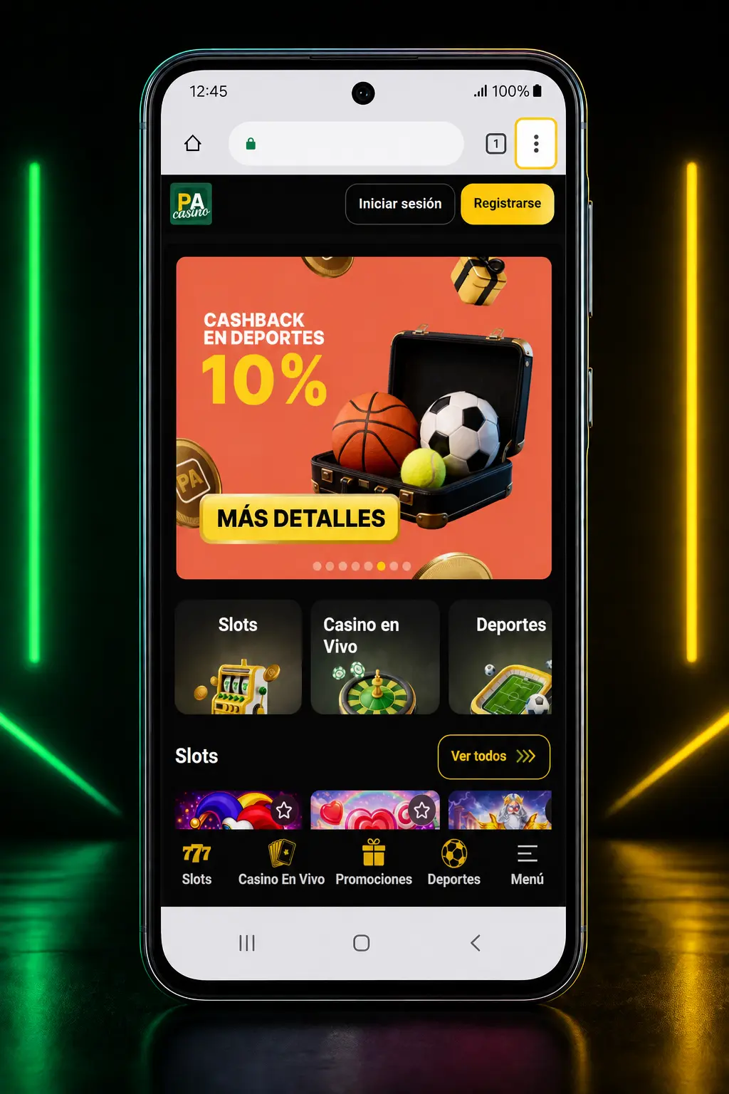 Pasos para descargar e instalar la app de Pampas en Android mediante archivo APK desde el sitio oficial.