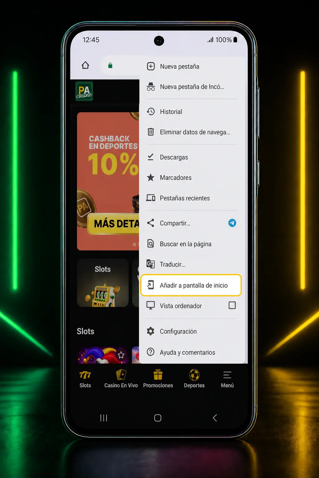 Pasos para descargar e instalar el APK de Pampas en Android desde el sitio oficial