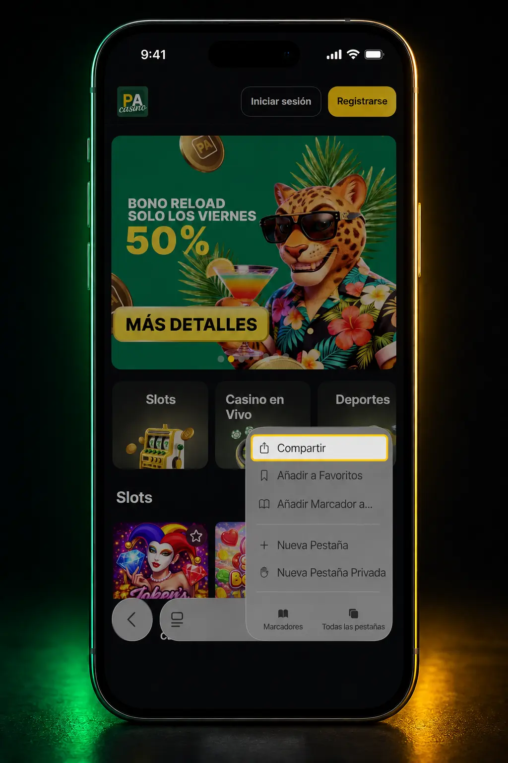 Pasos para descargar e instalar la app de Pampas en iOS desde Safari y agregarla a la pantalla de inicio