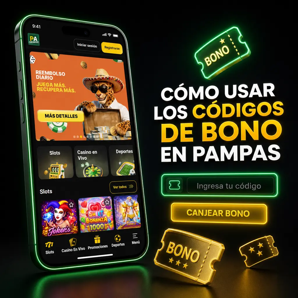 Cómo ingresar y usar un código de bono en Pampas durante el registro o depósito para acreditar tu promoción