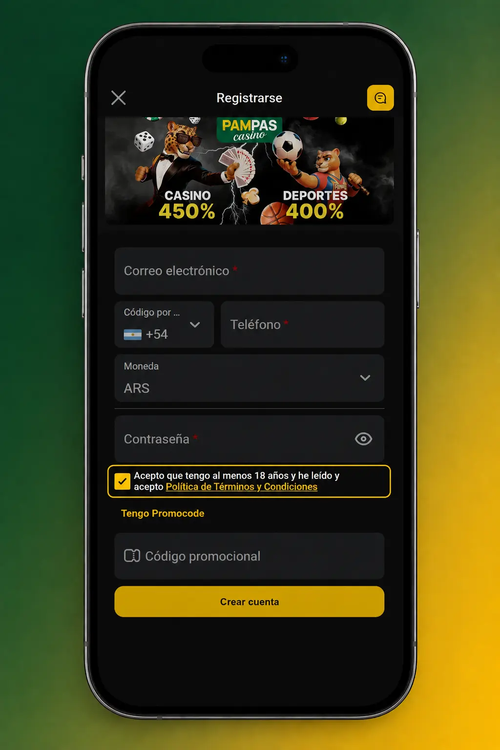 Pasos para registrarte en Pampas y activar tu bono de bienvenida en pocos minutos.