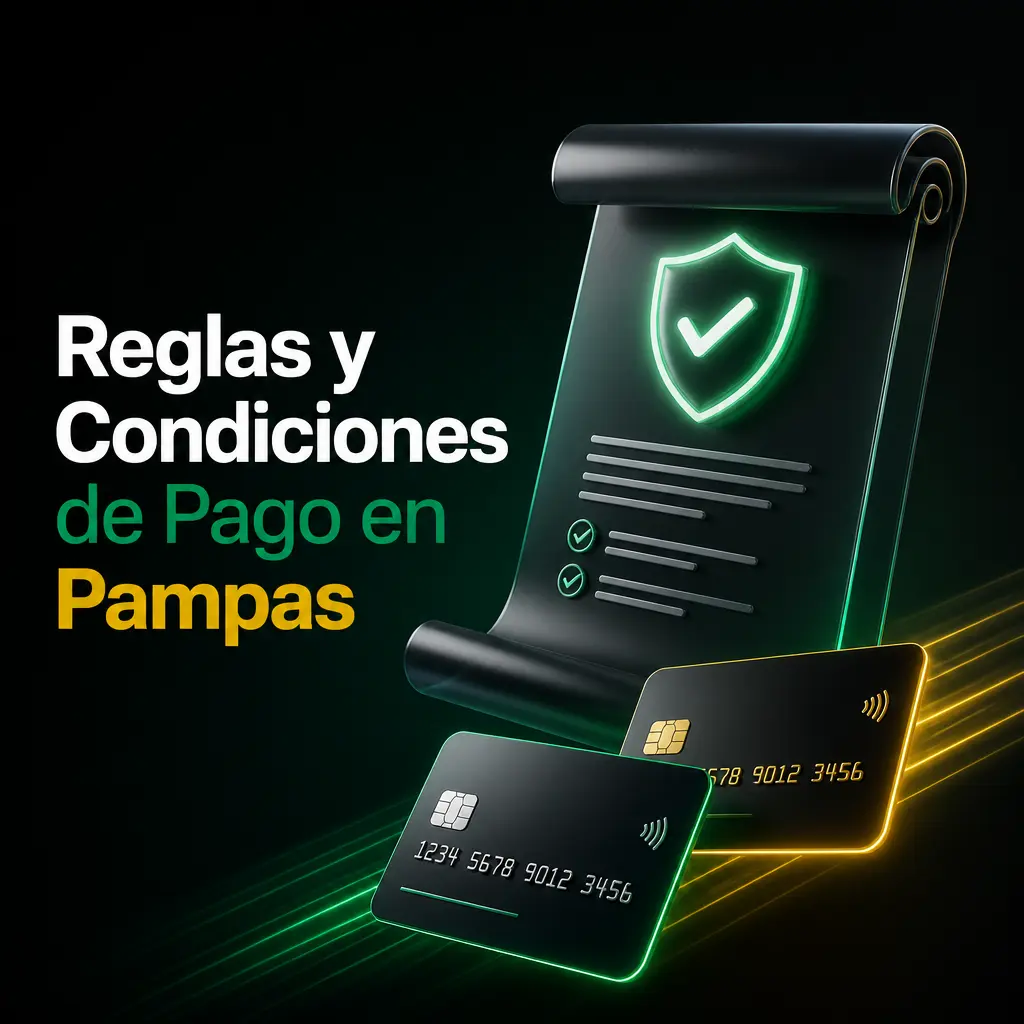 Reglas de pago en Pampas: verificación de identidad, mismo titular, rollover, límite diario y moneda de cuenta en Argentina.